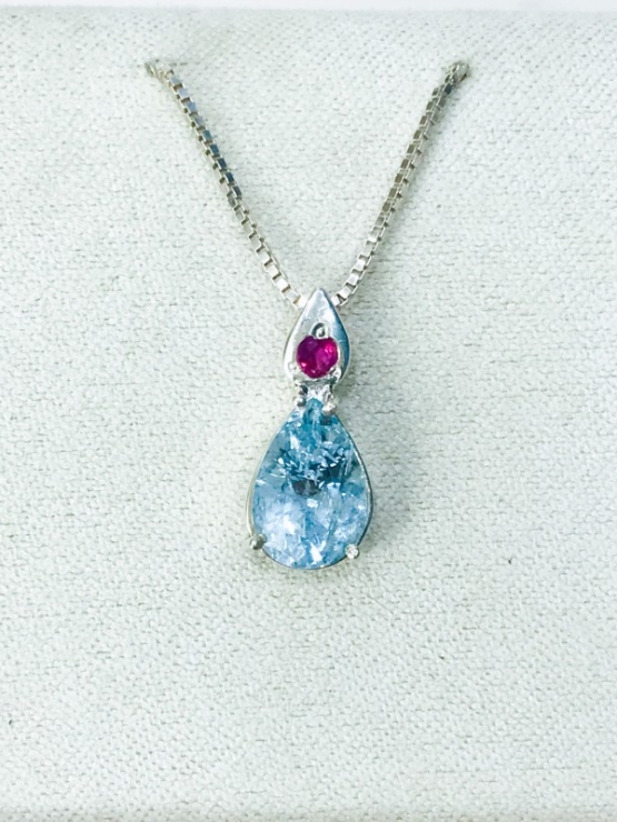 Waterdrop aquamarine pendant
