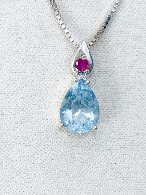 Waterdrop aquamarine pendant