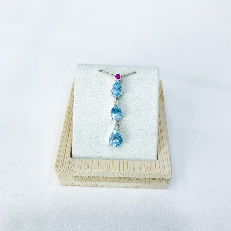 Waterdrop aquamarine pendant Facted aquamarine pendant Natural aquamarine pendant Waterdrop aquamarine pendant