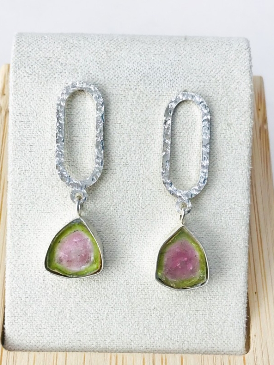 Watermelon tourmaline earrings