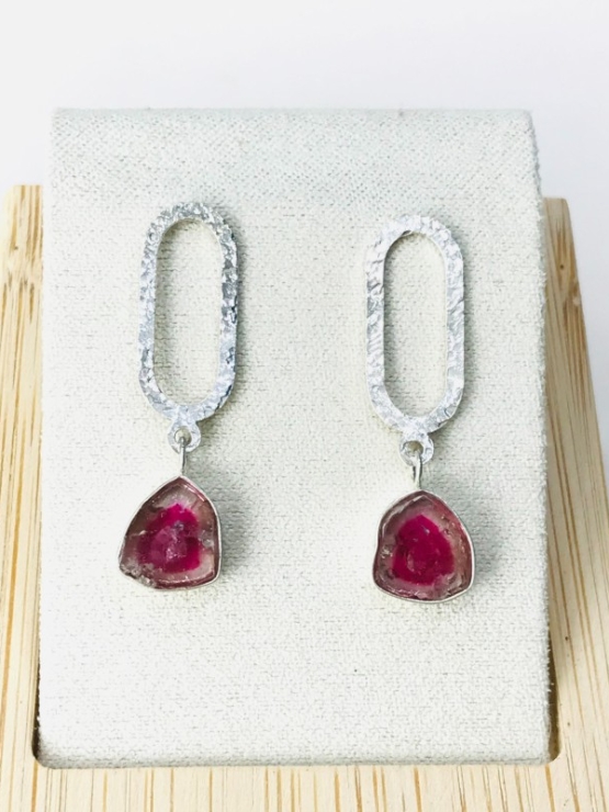 Watermelon tourmaline earrings