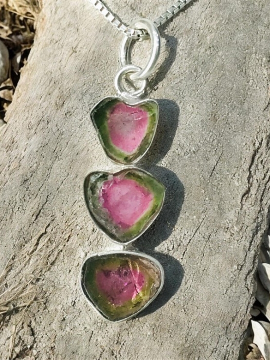 Watermelon tourmaline pendant