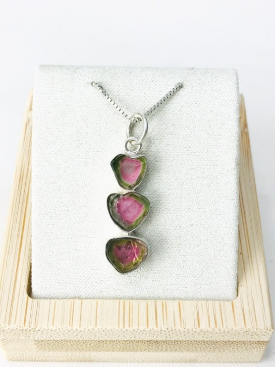 Watermelon tourmaline pendant