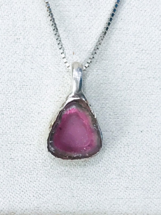 Watermelon tourmaline pendant Natural Watermelon tourmaline pendant Silver watermelon tourmaline pendant