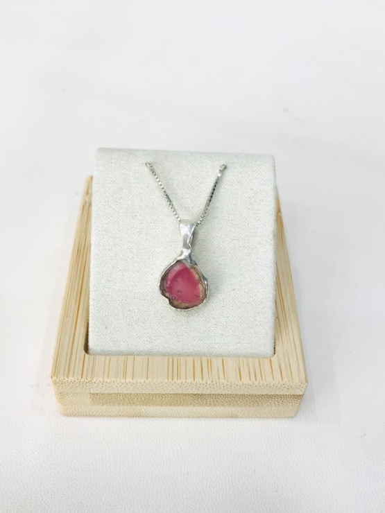 Watermelon tourmaline pendant Natural Watermelon tourmaline pendant Silver watermelon tourmaline pendant