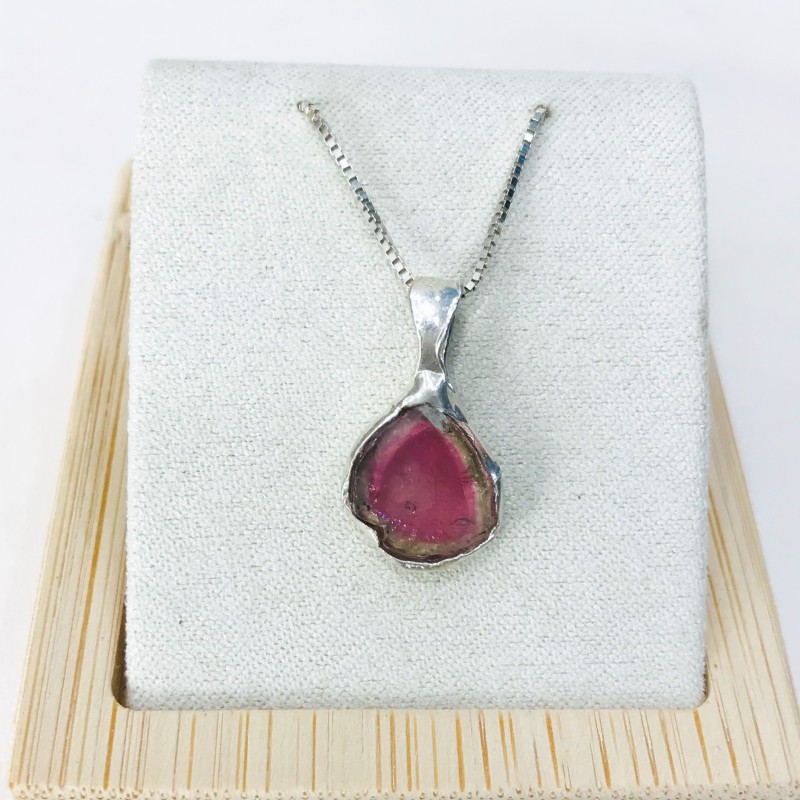 Watermelon tourmaline pendant Natural Watermelon tourmaline pendant Silver watermelon tourmaline pendant Watermelon tourmaline pendant Natural Watermelon tourmaline pendant Silver watermelon tourmaline pendant