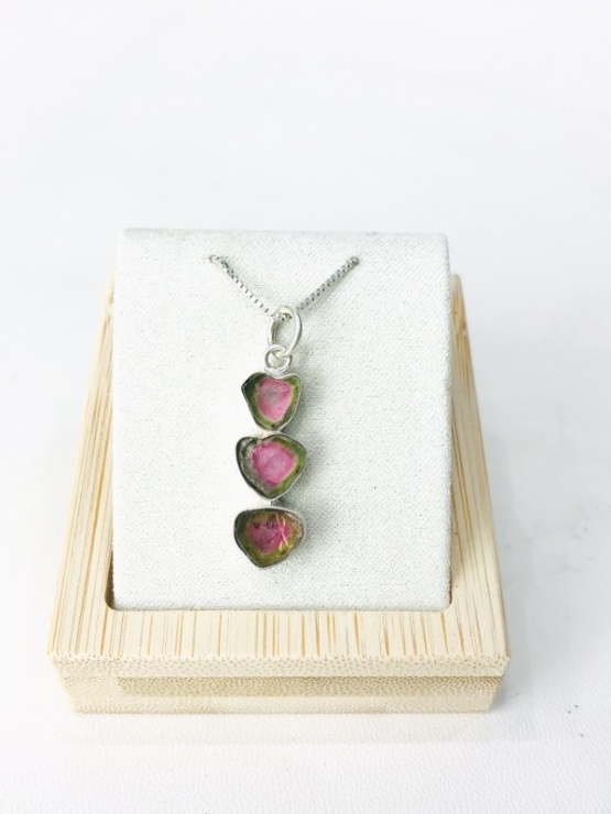 Watermelon tourmaline pendant