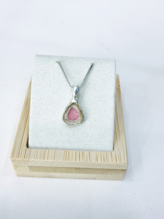 Watermelon tourmaline pendant Natural Watermelon tourmaline pendant Silver watermelon tourmaline pendant