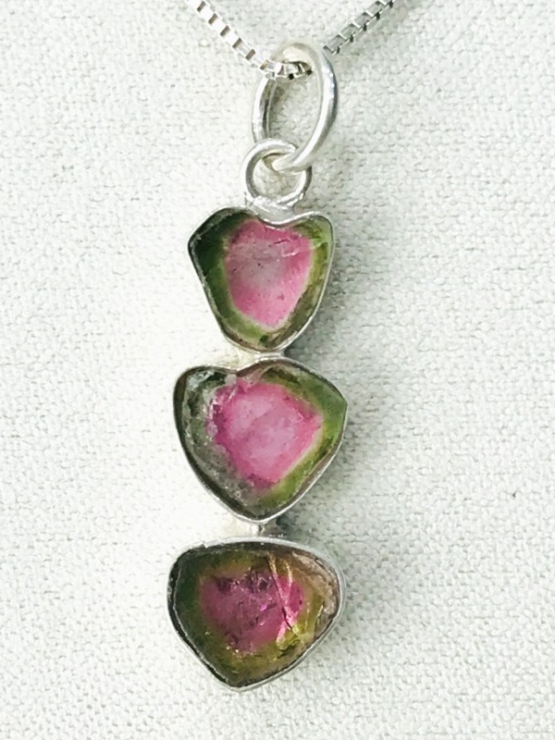 Watermelon tourmaline pendant