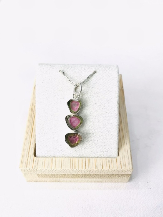Watermelon tourmaline pendant