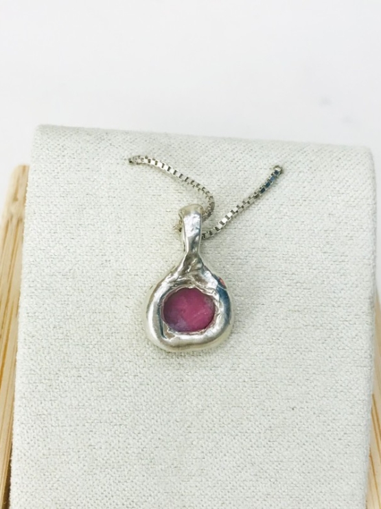 Watermelon tourmaline pendant Natural Watermelon tourmaline pendant Silver watermelon tourmaline pendant
