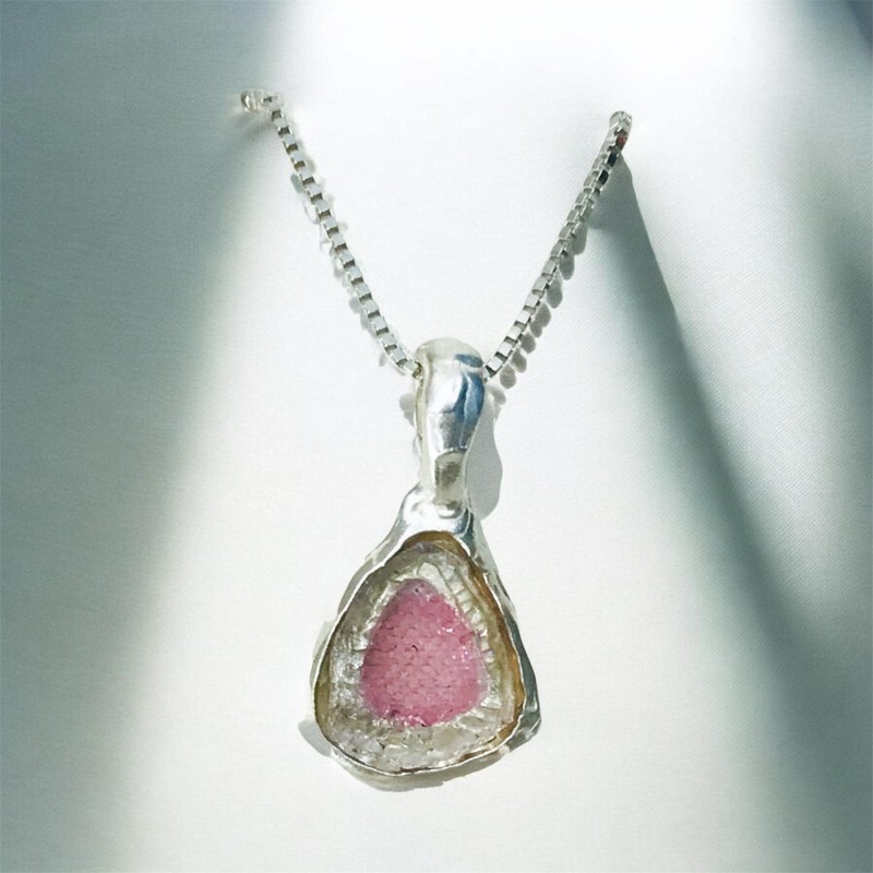 Watermelon tourmaline pendant Natural Watermelon tourmaline pendant Silver watermelon tourmaline pendant d Watermelon tourmaline pendant Natural Watermelon tourmaline pendant Silver watermelon tourmaline pendant