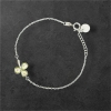 Clover watermelon tourmaline bracelet sterling silver watermelon tourmaline bracelet Shamrock bracelet