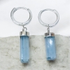 High quality aquamarine crystal earrings sterling silver dangle aquamarine earrings