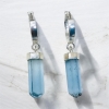 High quality aquamarine crystal earrings sterling silver dangle aquamarine earrings