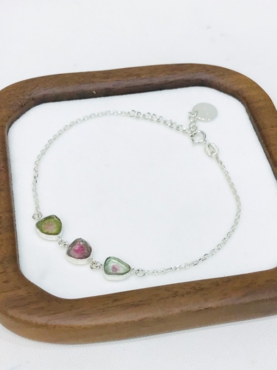 High quality watermelon tourmaline bracelet sterling silver watermelon tourmaline bracelet