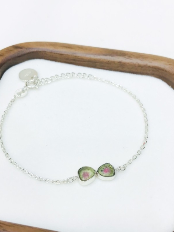 High quality watermelon tourmaline bracelet sterling silver watermelon tourmaline bracelet