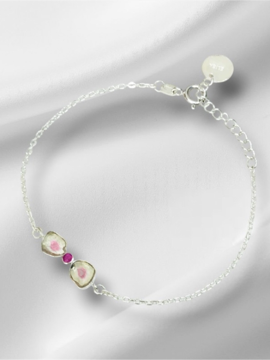 High quality watermelon tourmaline bracelet sterling silver watermelon tourmaline bracelet