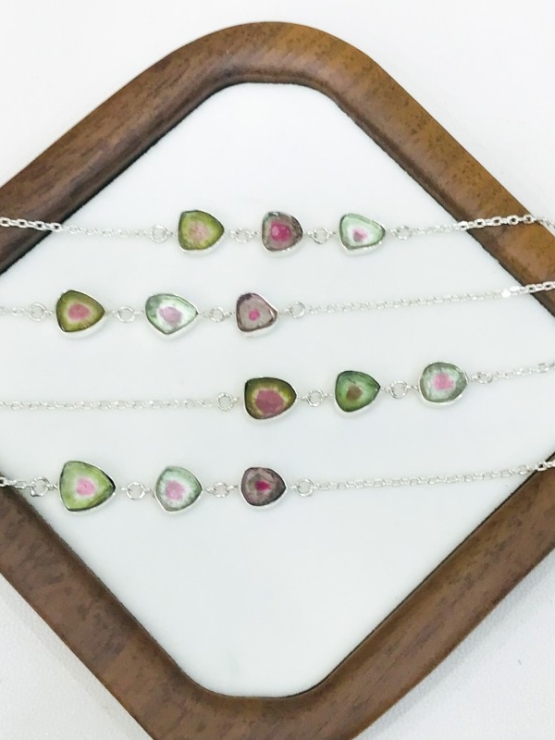 High quality watermelon tourmaline bracelet sterling silver watermelon tourmaline bracelet