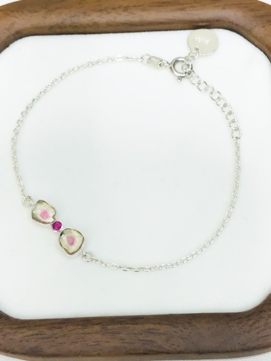 High quality watermelon tourmaline bracelet sterling silver watermelon tourmaline bracelet
