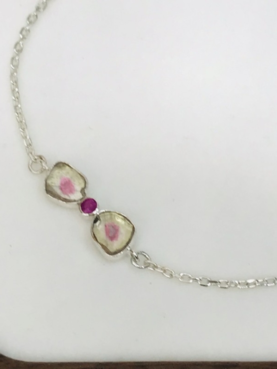 High quality watermelon tourmaline bracelet sterling silver watermelon tourmaline bracelet