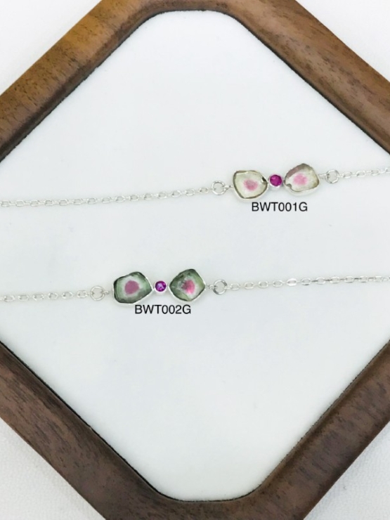 High quality watermelon tourmaline bracelet sterling silver watermelon tourmaline bracelet