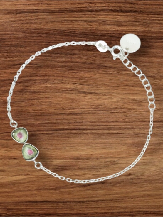 High quality watermelon tourmaline bracelet sterling silver watermelon tourmaline bracelet