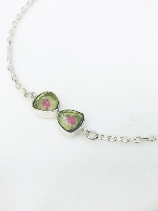 High quality watermelon tourmaline bracelet sterling silver watermelon tourmaline bracelet