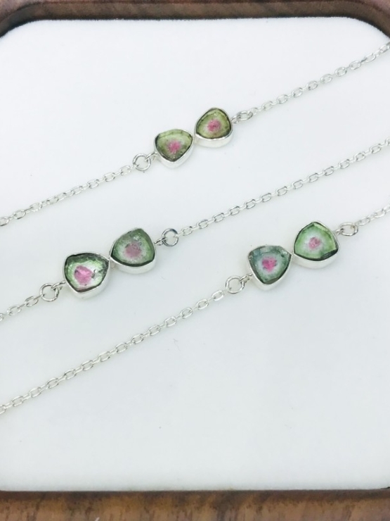 High quality watermelon tourmaline bracelet sterling silver watermelon tourmaline bracelet