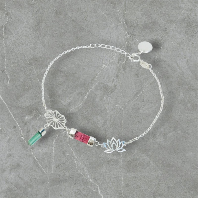 Lotus bracelet Tourmaline lotus bracelet Vietnam national flower jewelry lotus jewelry silver lotus bracelet Lotus bracelet Tourmaline lotus bracelet Vietnam national flower jewelry lotus jewelry silver lotus bracelet