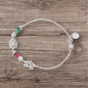 Lotus bracelet Tourmaline lotus bracelet Vietnam national flower jewelry lotus jewelry silver lotus bracelet