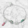 Lotus bracelet Tourmaline lotus bracelet Vietnam national flower jewelry lotus jewelry silver lotus bracelet