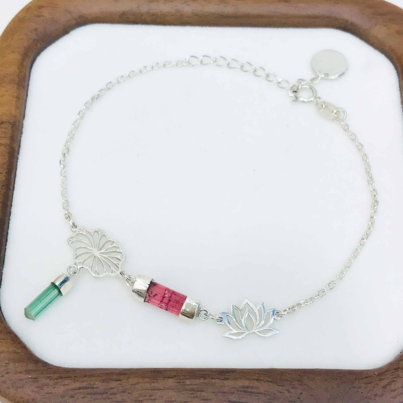 Lotus bracelet Tourmaline lotus bracelet Vietnam national flower jewelry lotus jewelry silver lotus bracelet Lotus bracelet Tourmaline lotus bracelet Vietnam national flower jewelry lotus jewelry silver lotus bracelet