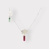 Lotus flower necklace pink tourmaline lotus choker lotus leaf choker lotus necklace