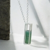 Raw green tourmaline pendant necklace for girls green tourmaline crystal pendant cage green tourmaline pendant