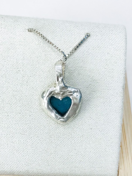Raw indicolite tourmaline pendant necklace for girls blue tourmaline pendant paraiba tourmaline pendant