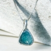 Raw indicolite tourmaline pendant necklace for girls blue tourmaline pendant paraiba tourmaline pendant