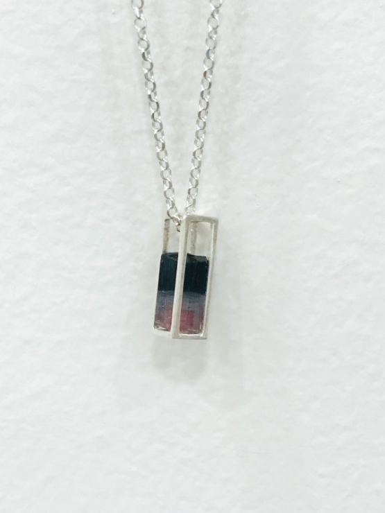 Raw pink tourmaline pendant necklace for girls pink tourmaline crystal pendant red tourmaline pendant