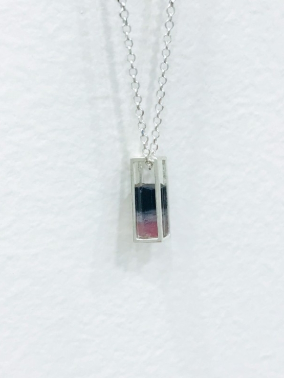 Raw pink tourmaline pendant necklace for girls pink tourmaline crystal pendant red tourmaline pendant