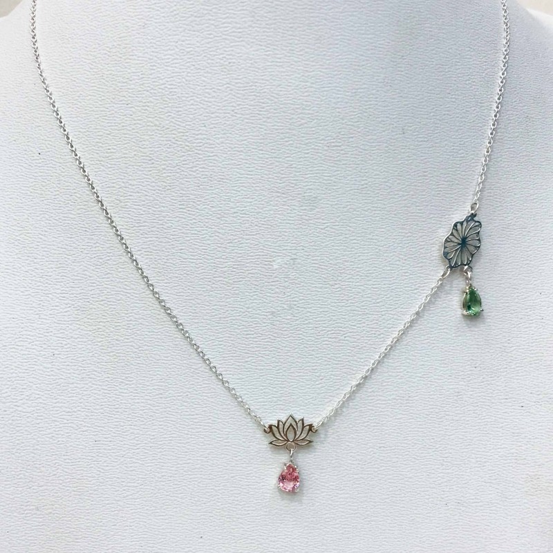 Tourmaline lotus necklace pink tourmaline lotus choker lotus leaf choker lotus necklace Tourmaline lotus necklace pink tourmaline lotus choker lotus leaf choker lotus necklace