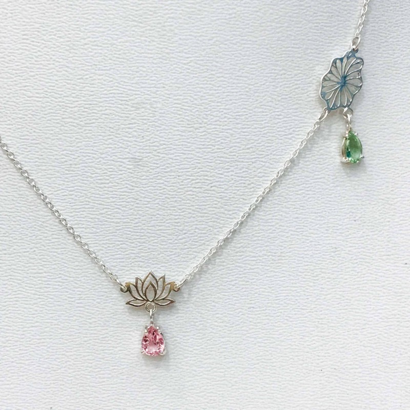 Tourmaline lotus necklace pink tourmaline lotus choker lotus leaf choker lotus necklace Tourmaline lotus necklace pink tourmaline lotus choker lotus leaf choker lotus necklace
