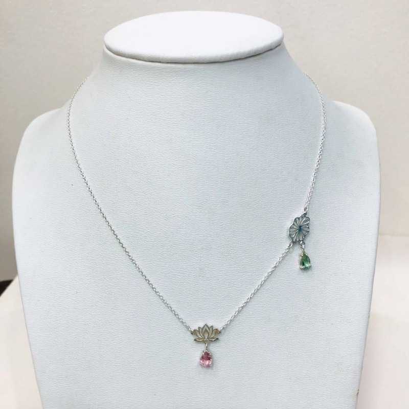 Tourmaline lotus necklace pink tourmaline lotus choker lotus leaf choker lotus necklace Tourmaline lotus necklace pink tourmaline lotus choker lotus leaf choker lotus necklace