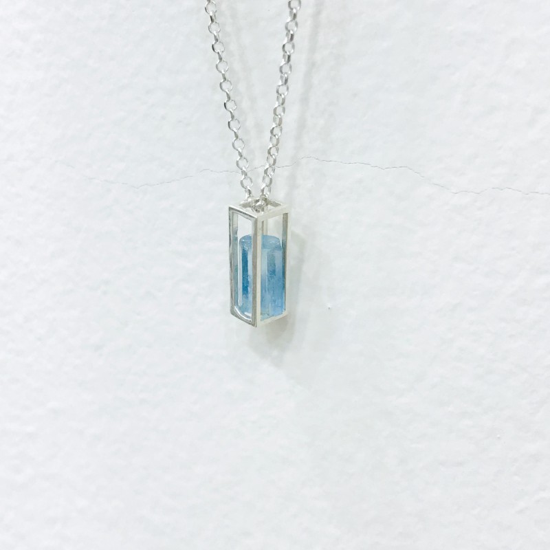 cage aquamarine crystal pendant - Aquamarine crystal pendant necklace for girls- Vietnam aquamarine pendant cage aquamarine crystal pendant - Aquamarine crystal pendant necklace for girls- Vietnam aquamarine pendant