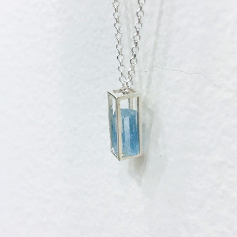 cage aquamarine crystal pendant - Aquamarine crystal pendant necklace for girls- Vietnam aquamarine pendant cage aquamarine crystal pendant - Aquamarine crystal pendant necklace for girls- Vietnam aquamarine pendant